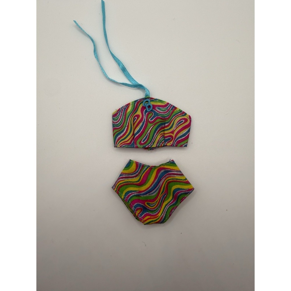 Barbie Bikini Top And Bottom Colorful Rainbow Swirl